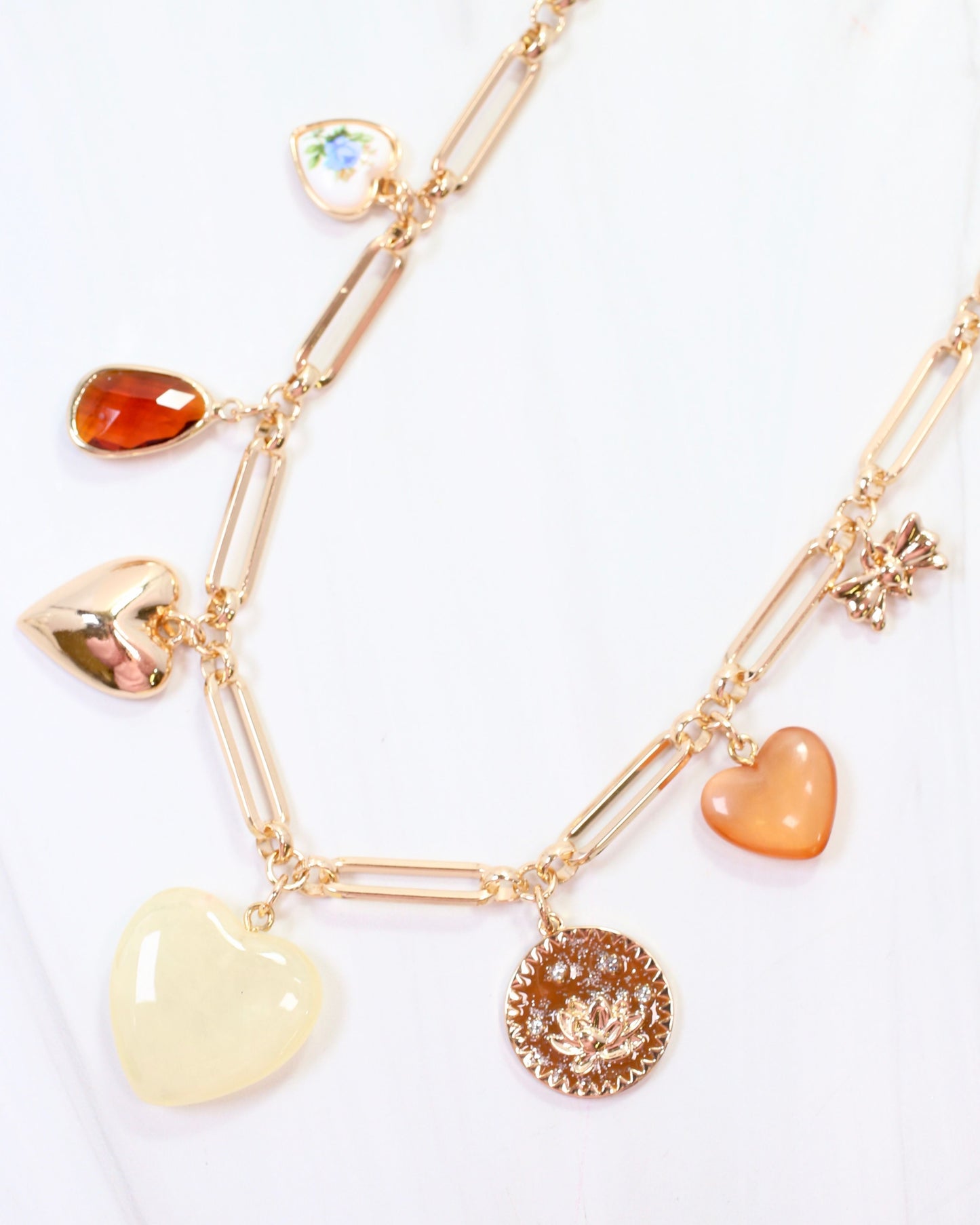 Harrogate Heart Charm Necklace Gold