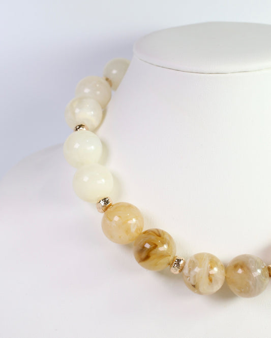 Bourne Bold Beaded Necklace Natural