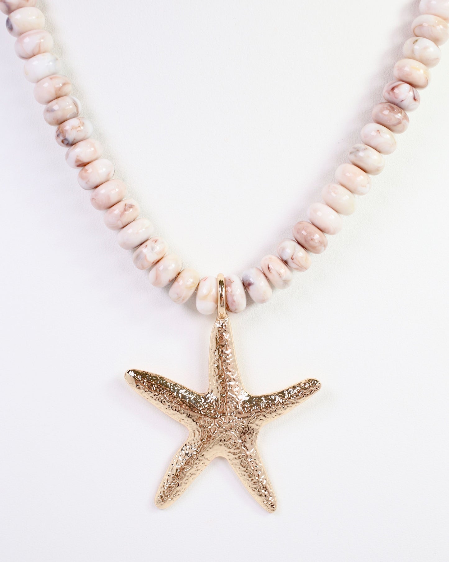 Aster Beaded Starfish Necklace Blush