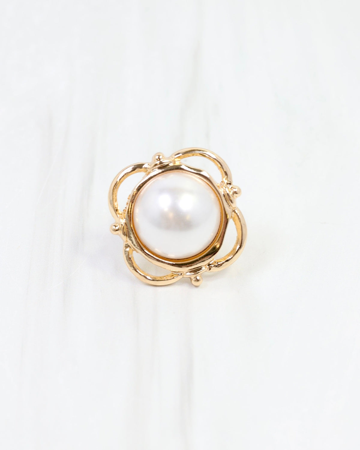 Palmcreat Pearl Scarf Ring Gold