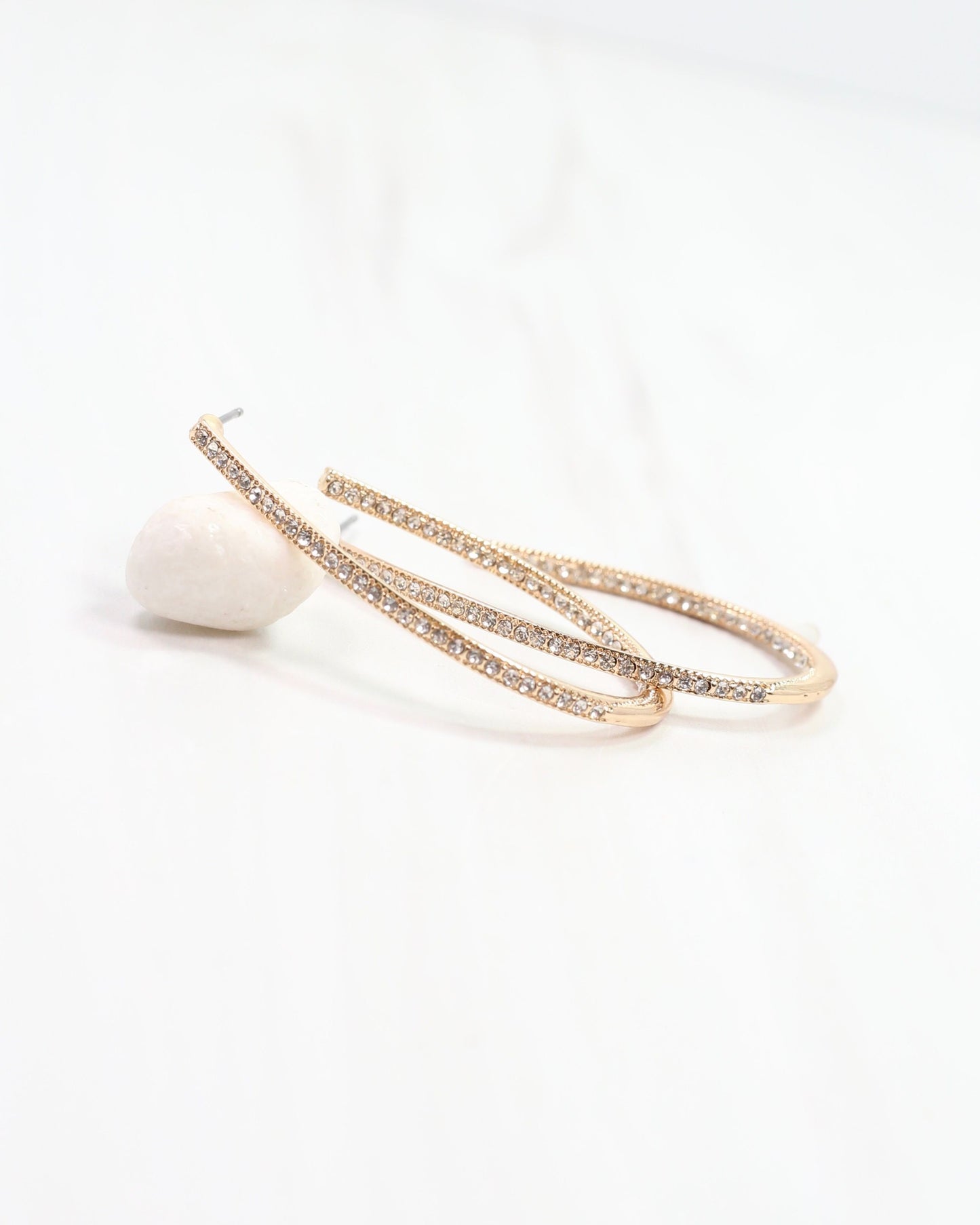 Bethie Crystal Oval Hoop Gold