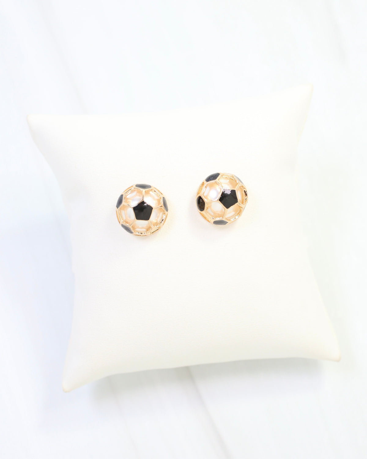 Soccer Ball Stud Earring Gold