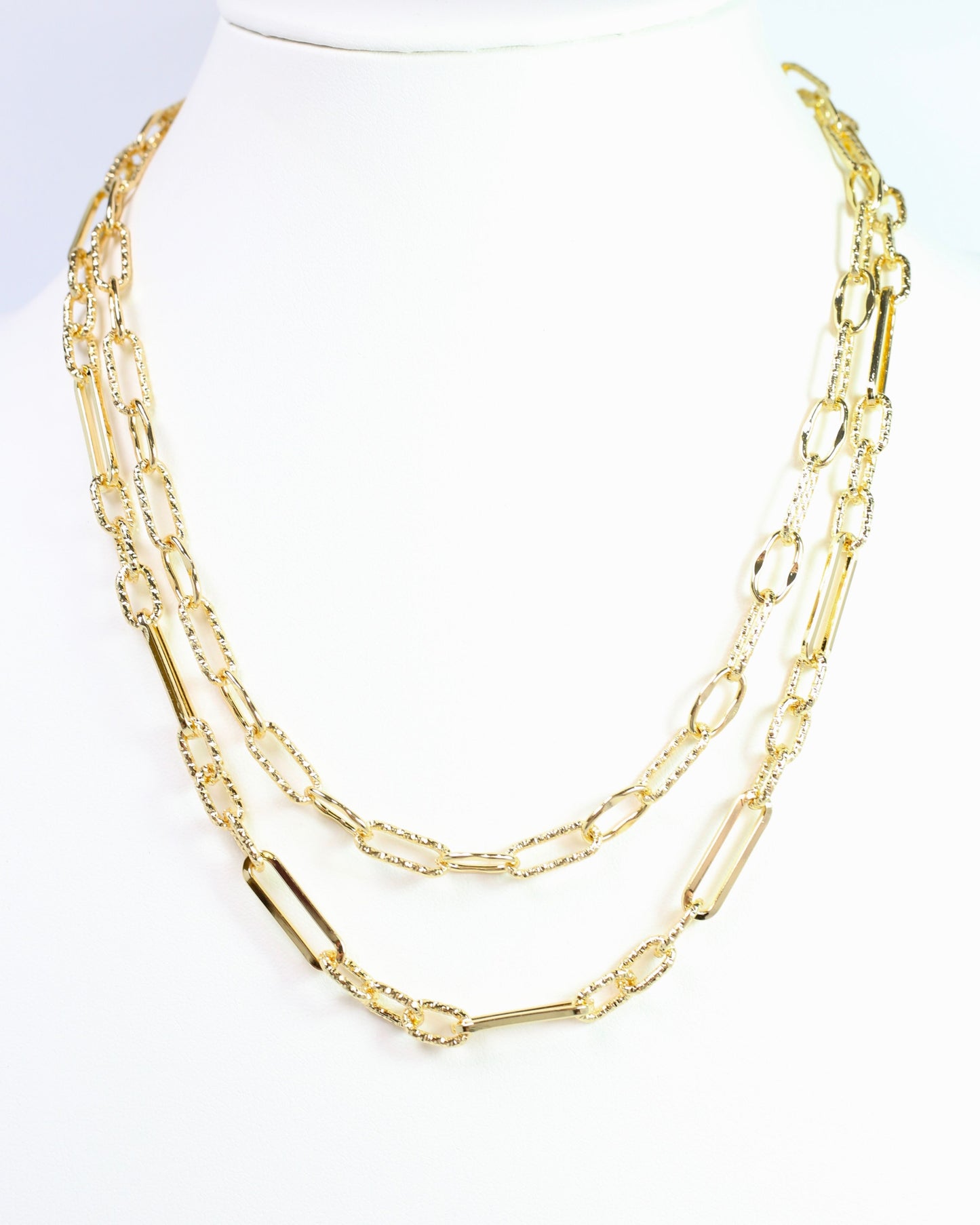 Lindstrom Textured Link Necklace Gold