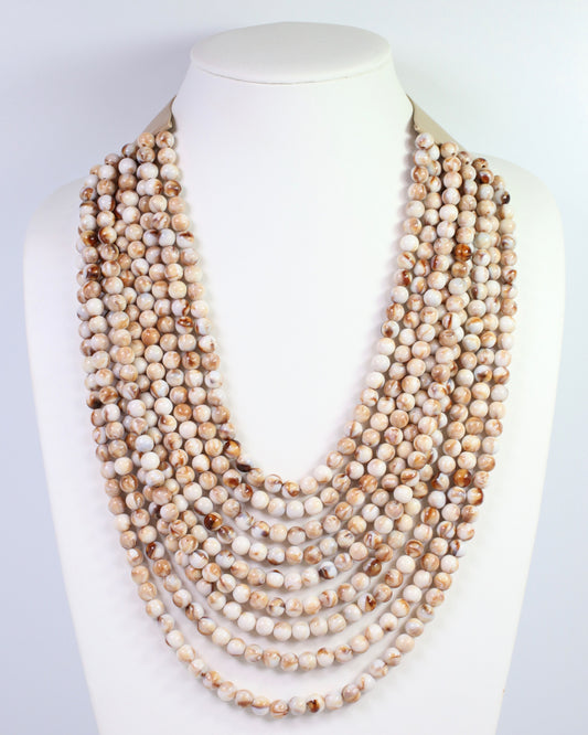 Kalin Beaded Layered Magnetic Necklace Natural