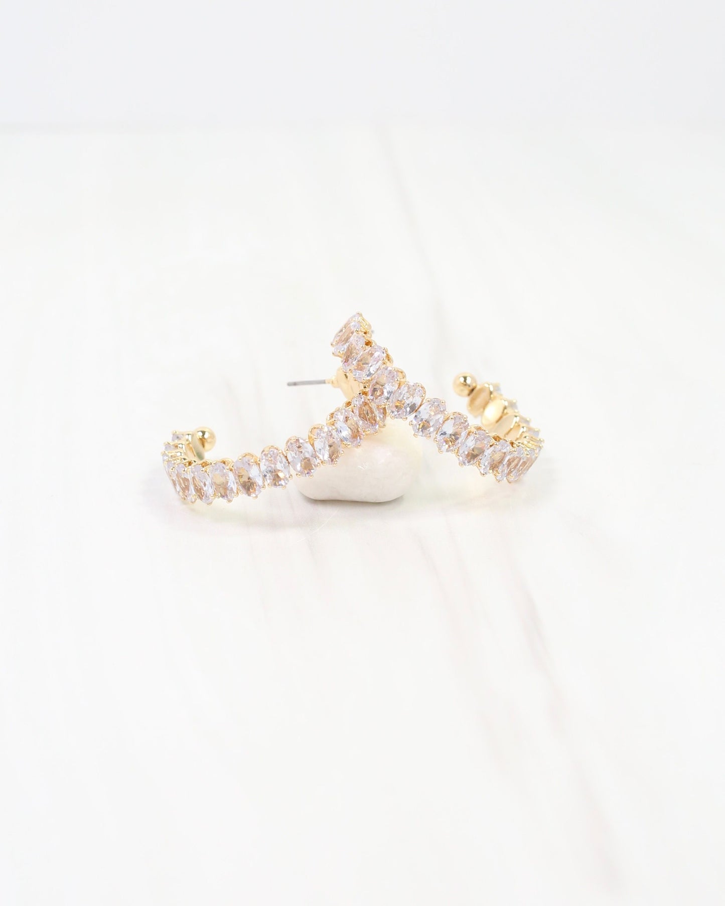 Holdenville Crystal Hoop Earring Gold