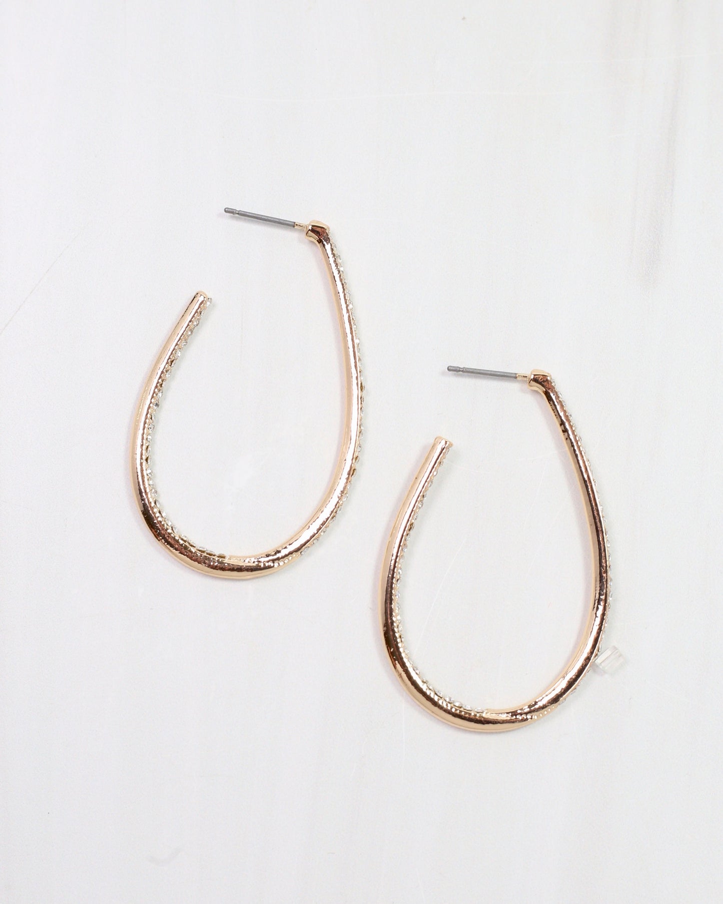 Bethie Crystal Oval Hoop Gold