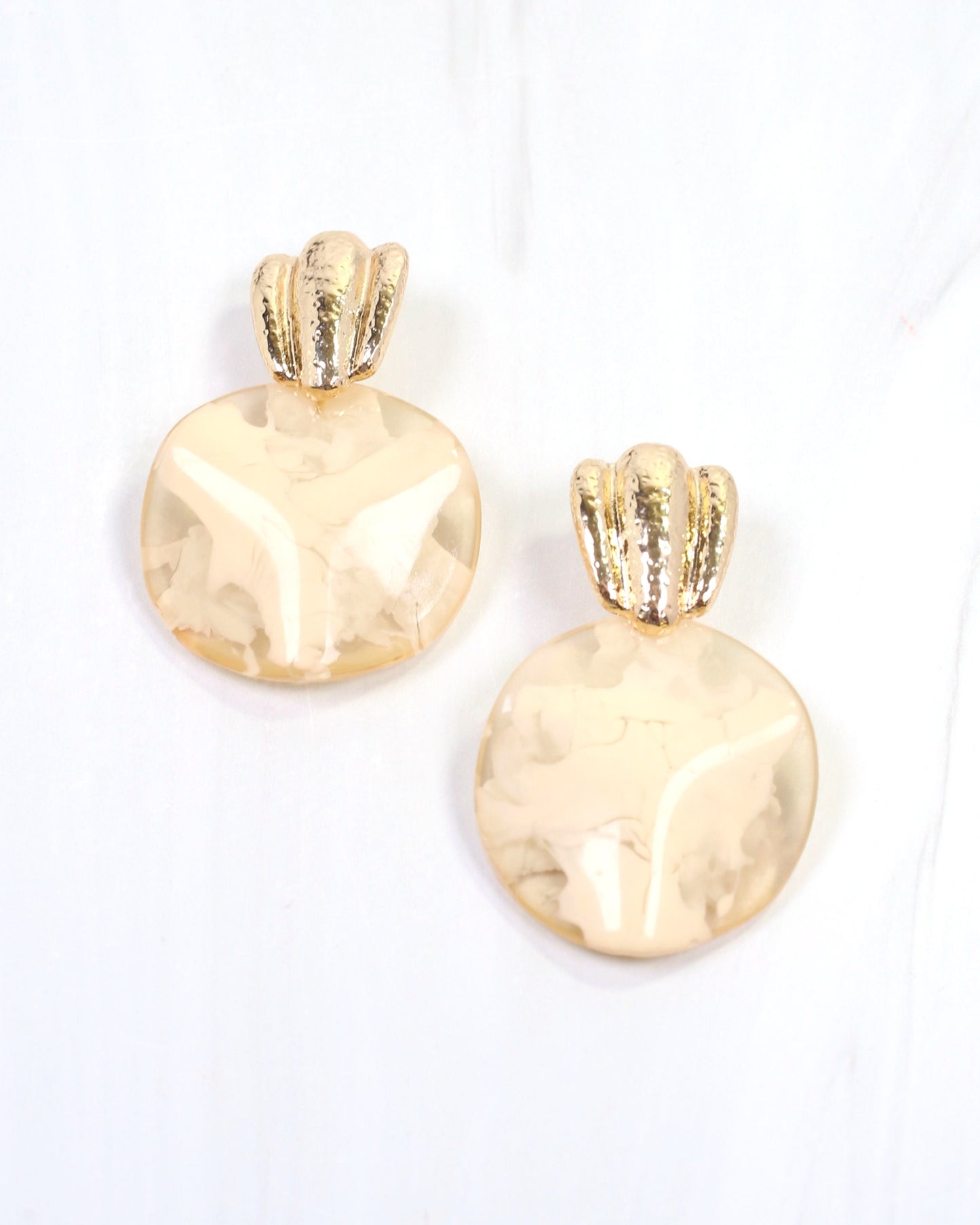 Adley Hammered Drop Earring Gold