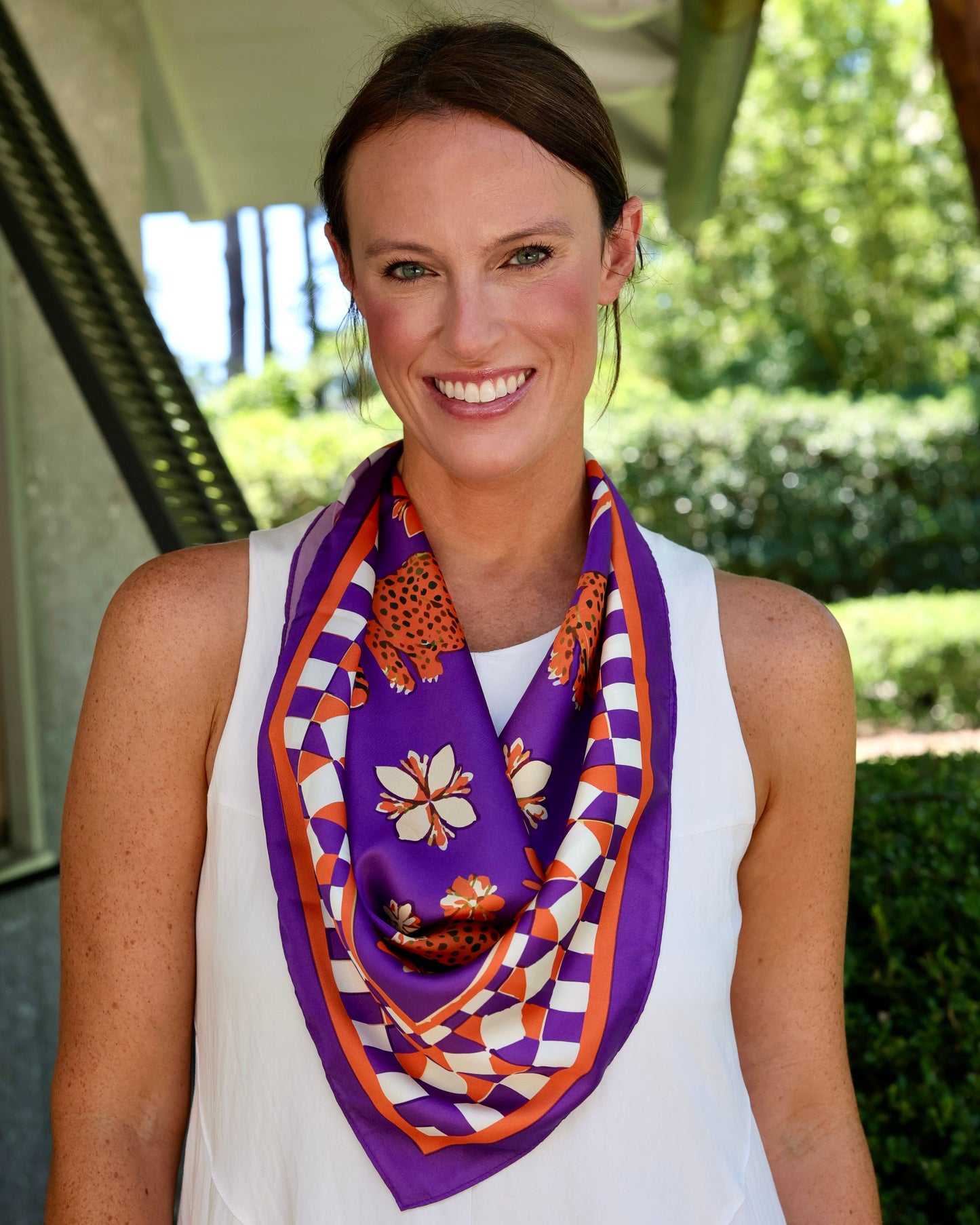Hollis Scarf Medium Purple Orange