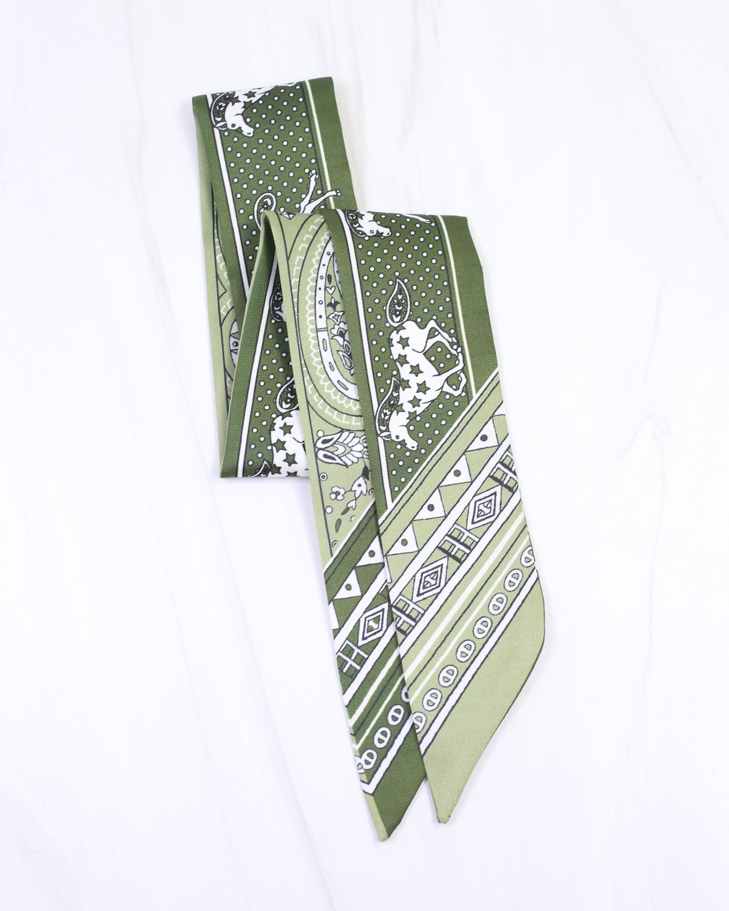 Paisley Print Scarf Green
