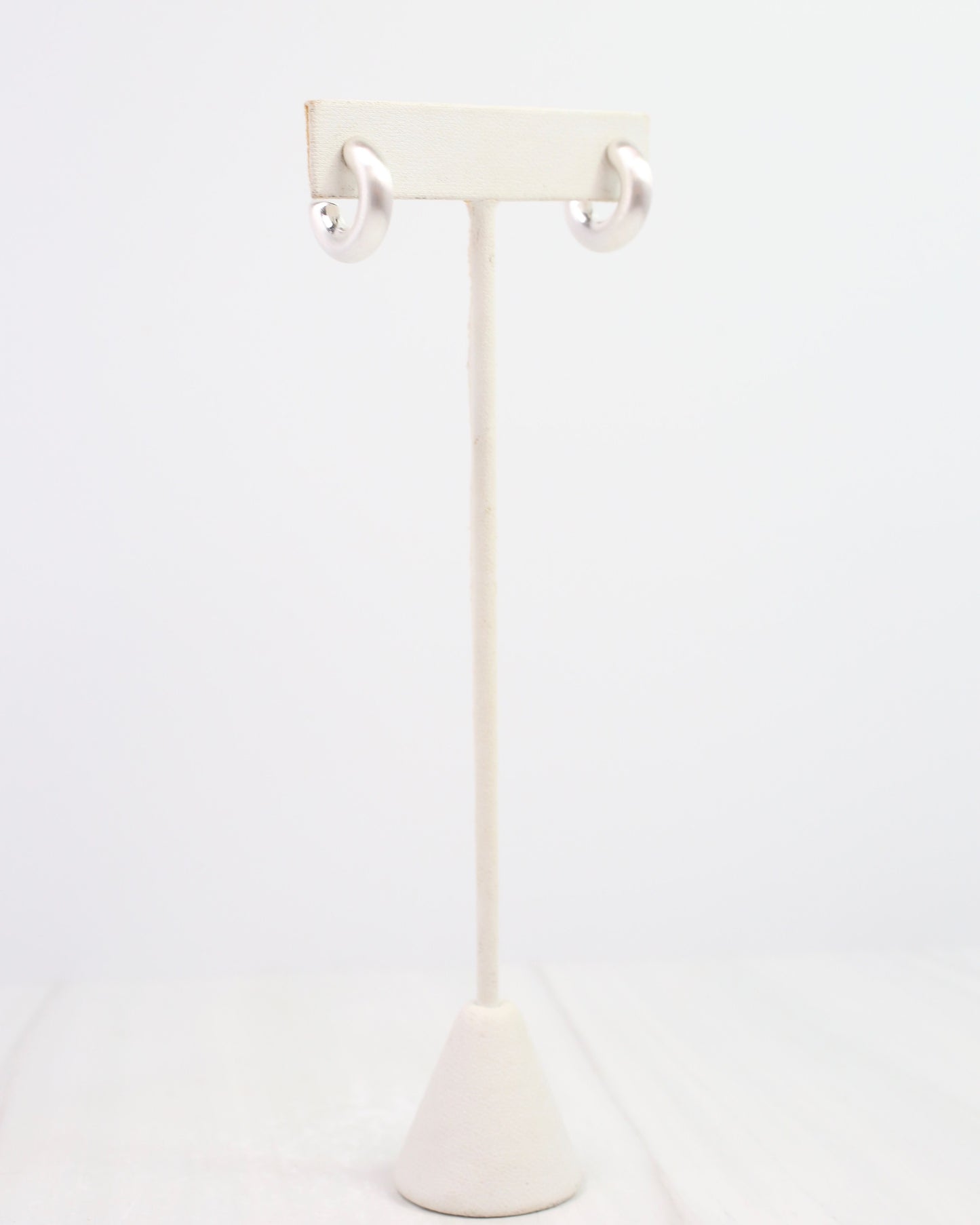 Biance Hoop Earring Worn Silver