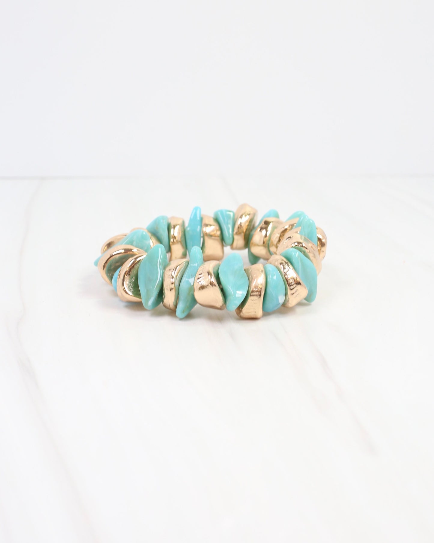 Aelia Beaded Stretch Bracelet Turquoise