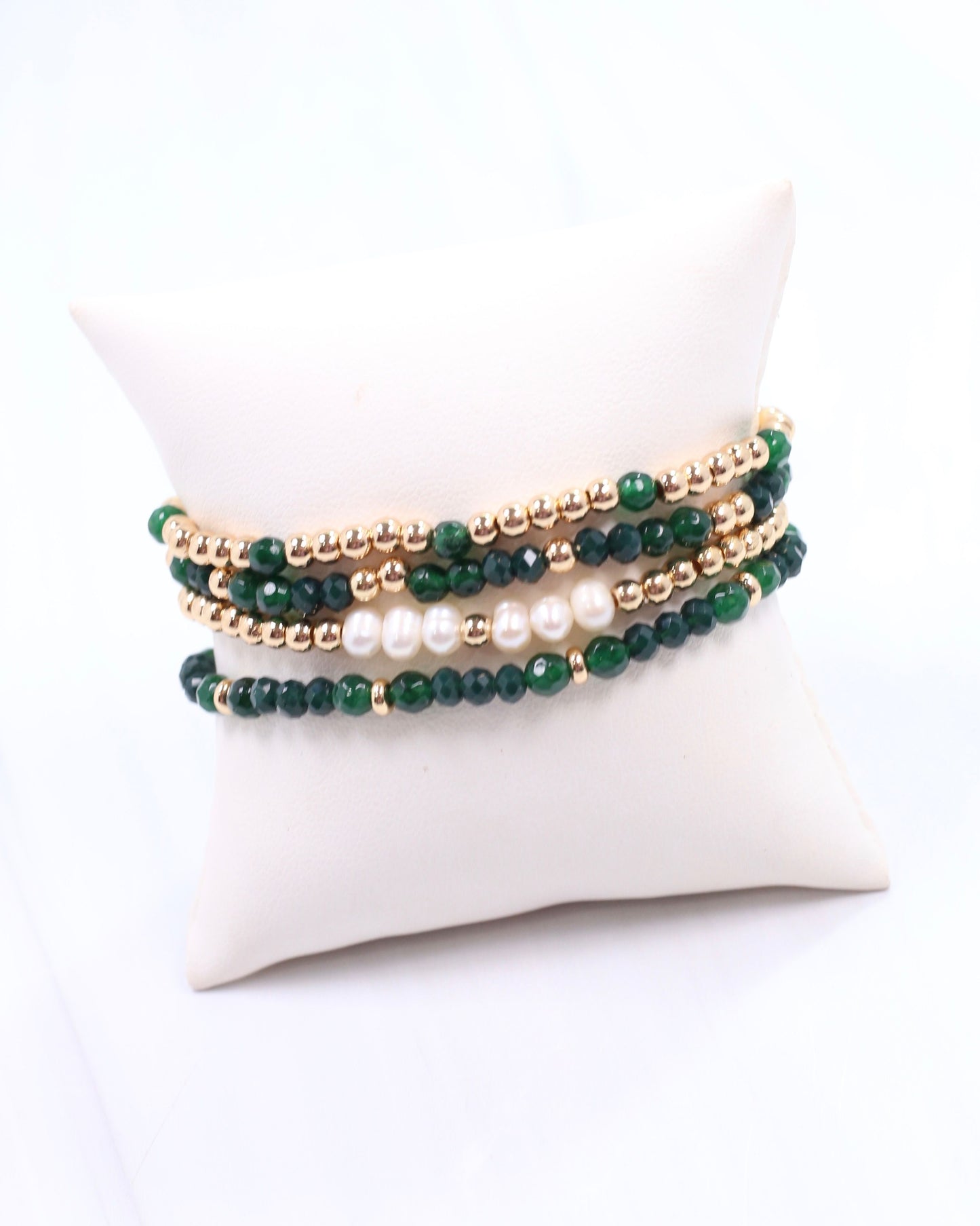 Quincy Beaded Bracelet Set Green