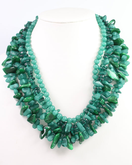 Rock On Beaded Necklace Green