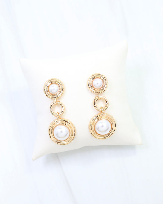 Bay Laurel Pearl Drop Earring Gold