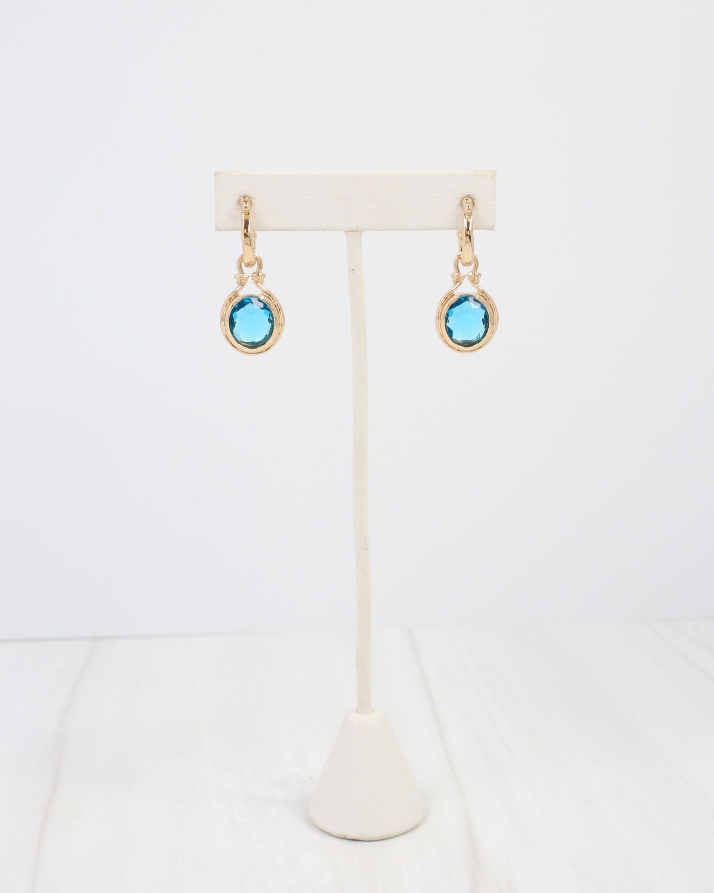 Medford Circular Drop Hoop Earring Aqua