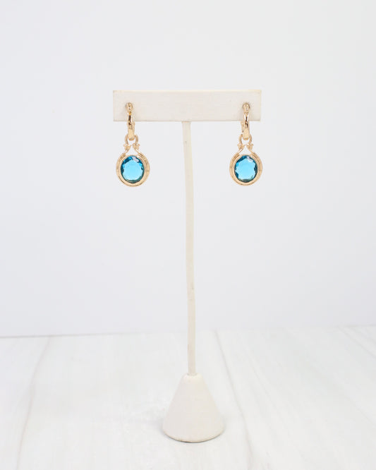 Medford Circular Drop Hoop Earring Aqua