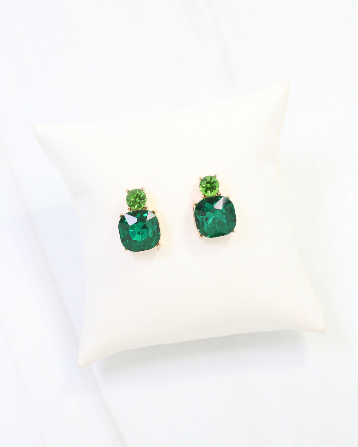 Roxanne Rhinestone Post Earring Emerald