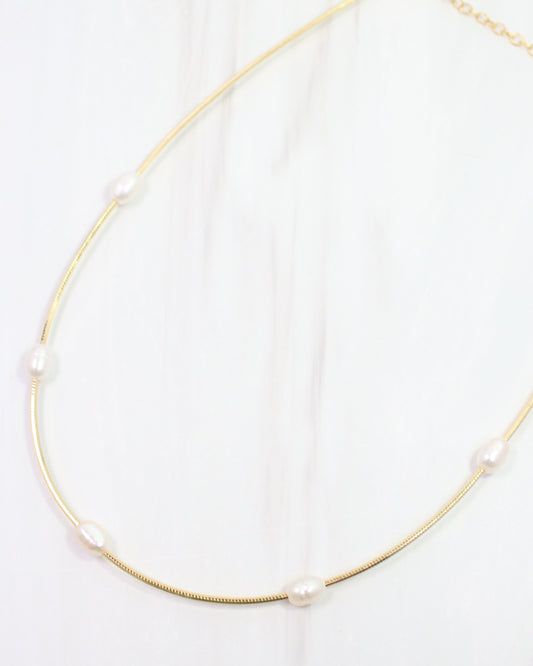 Erin Pearl Necklace WR Gold