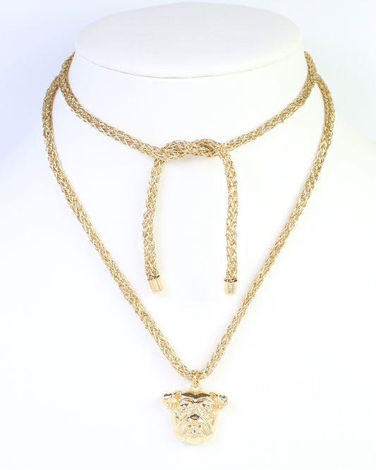 Corie Cord Necklace Dog Gold