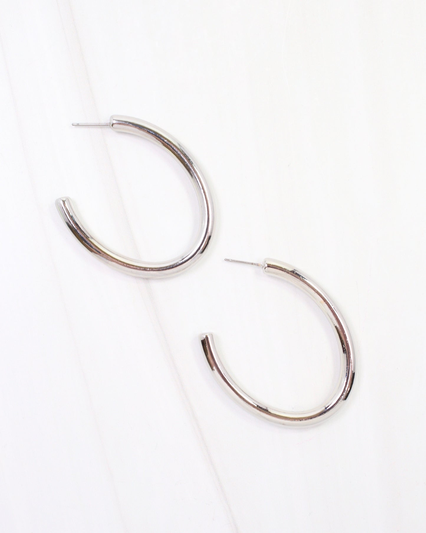 Messina Oval Hoop Earring Silver