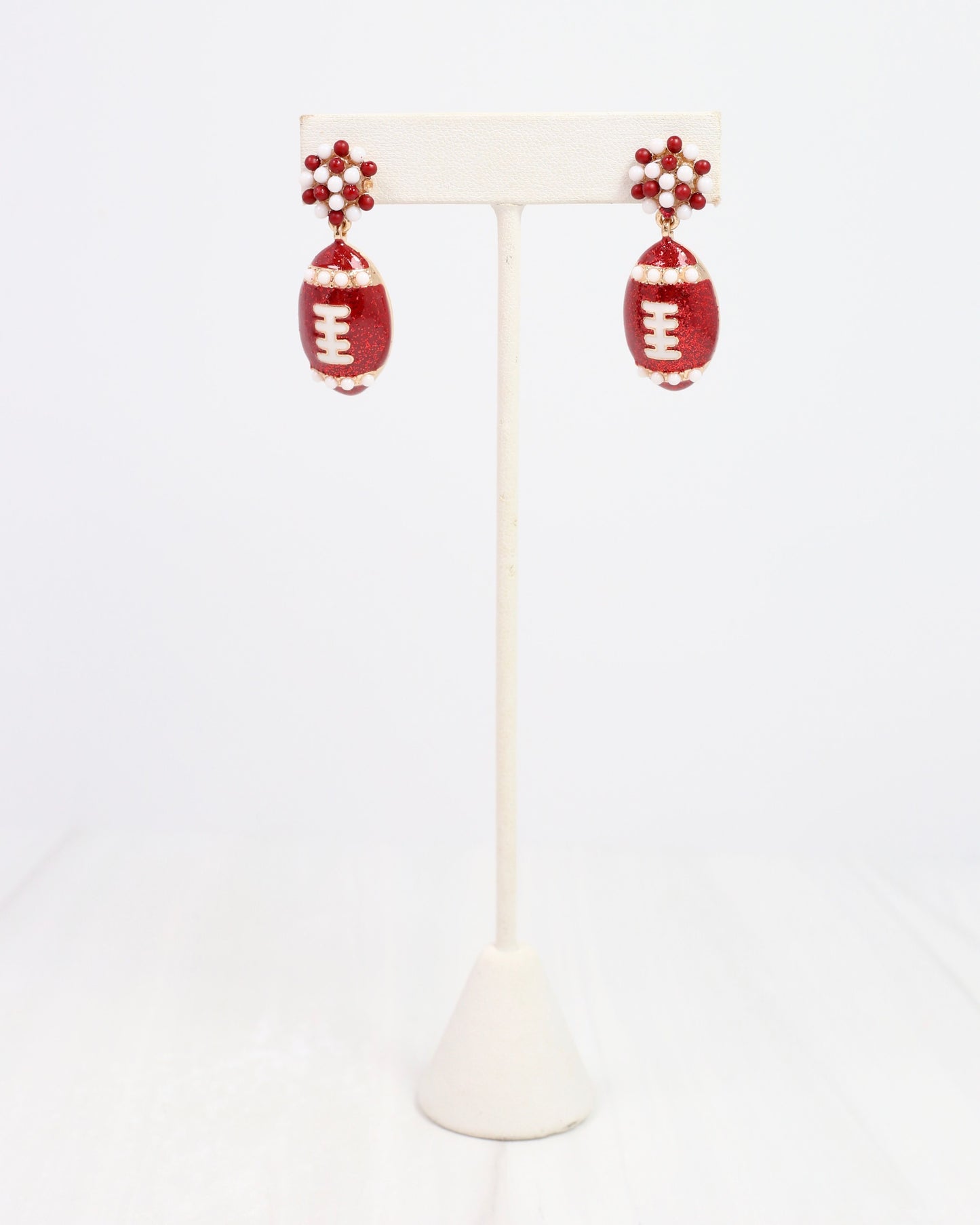 Adler Football Earring Burgundy White