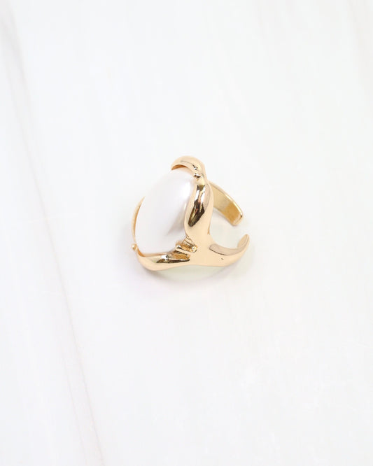 Dover Pearl Adjustable Ring Gold