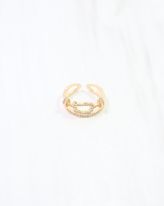 Royal Horsebit CZ Ring WR Gold