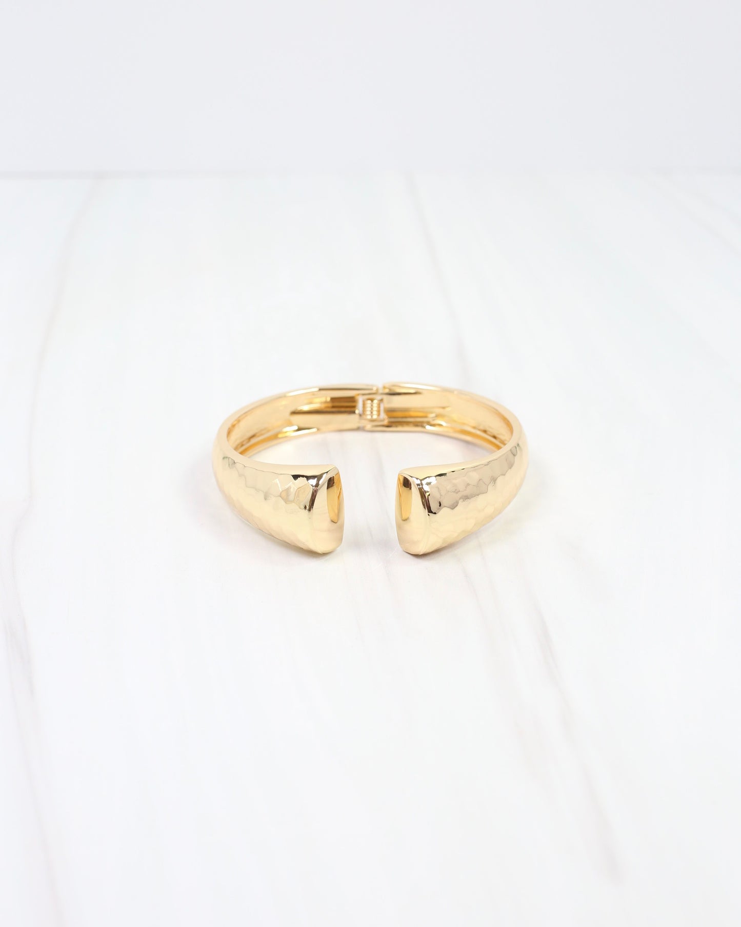 Corning Hammered Open Cuff Bracelet Gold