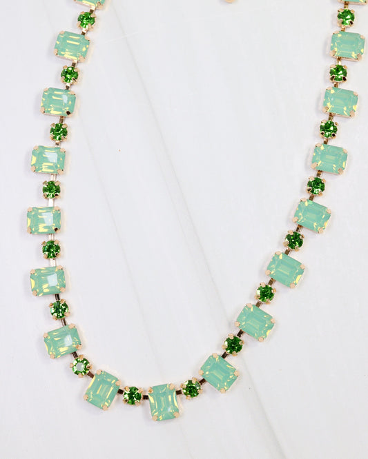 Bartlett Rhinestone Necklace Mint Opal