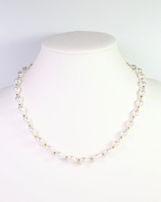 Ramier Baroque Pearl Necklace Cream