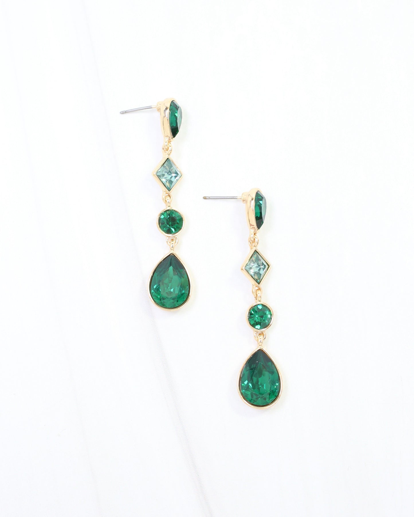 Davenshire Crystal Drop Earring Emerald