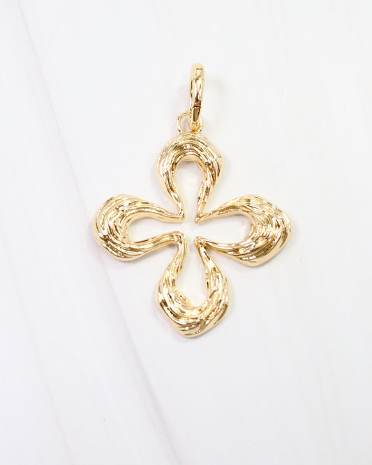 Oxford Open Cross Charm Gold
