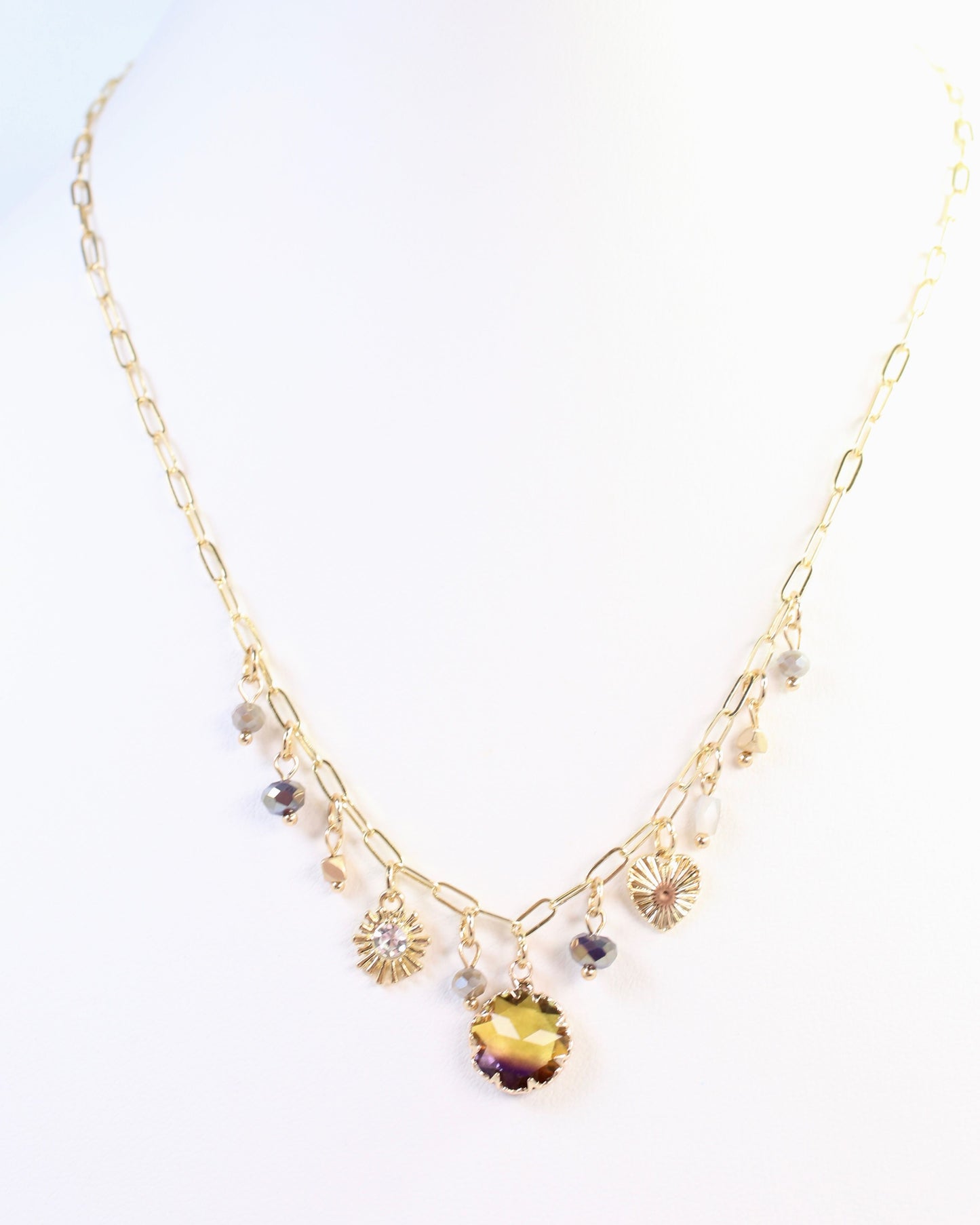Brooklyn Charm Necklace Topaz