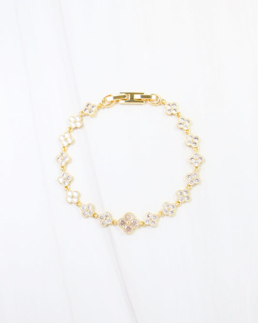 Clovis CZ Clover Bracelet WR GOLD