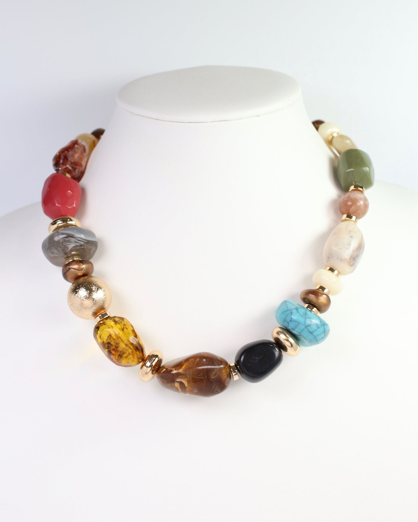 Rumford Large Stone Necklace Multi
