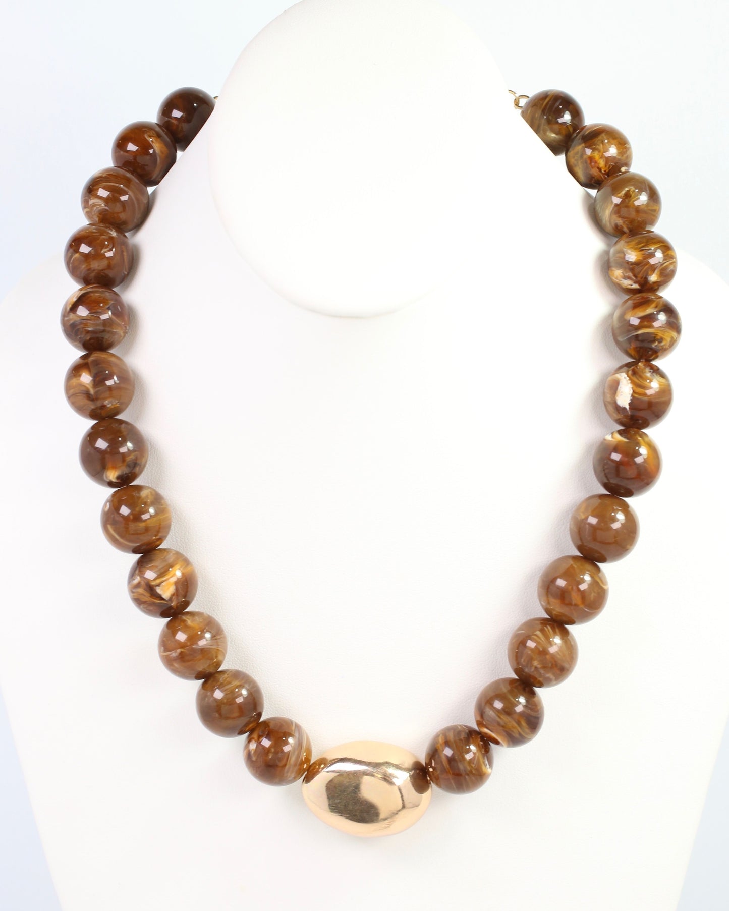 Brooklyn Bold Stone Necklace Brown