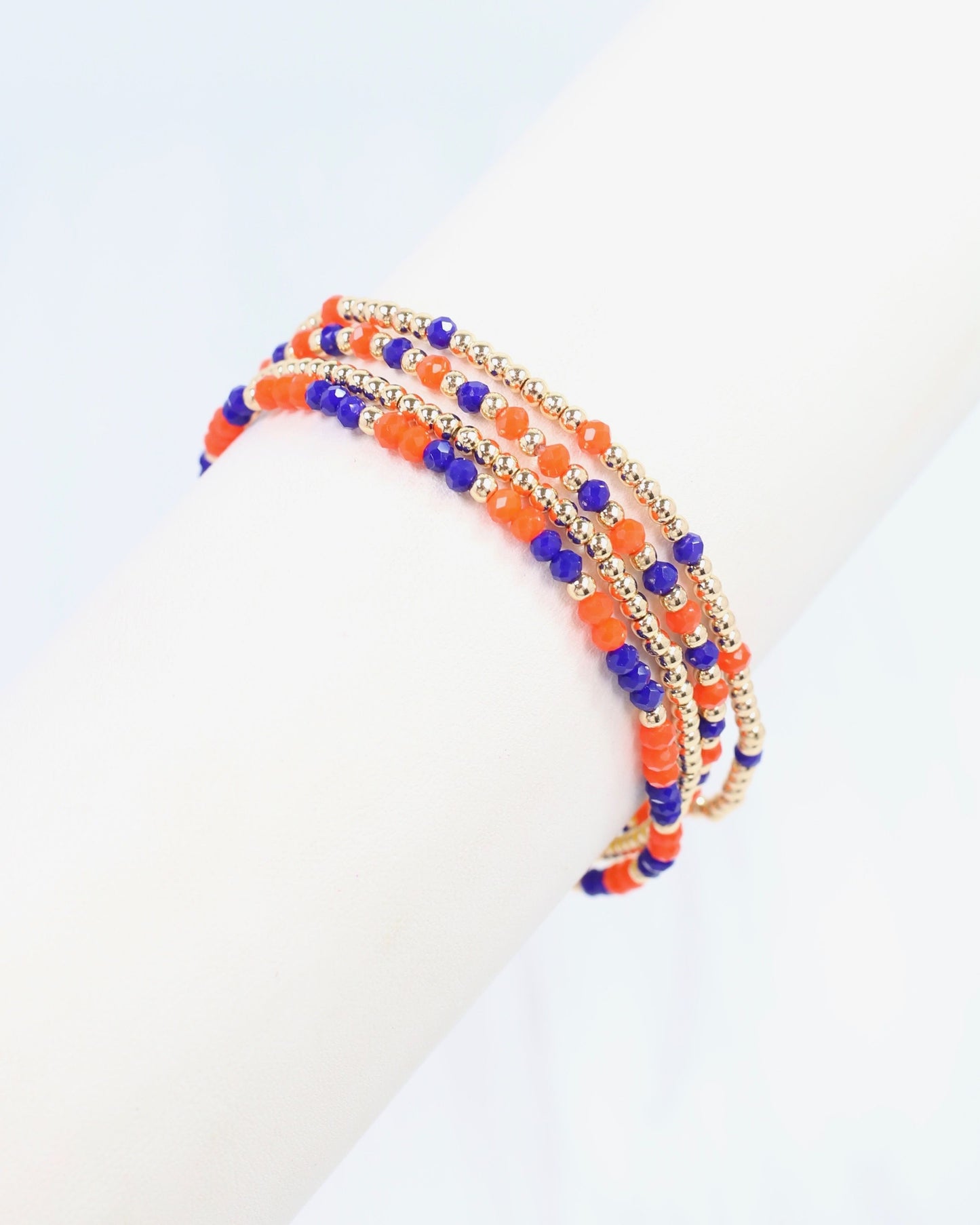 Lottie Beaded Bracelet set Orange Blue