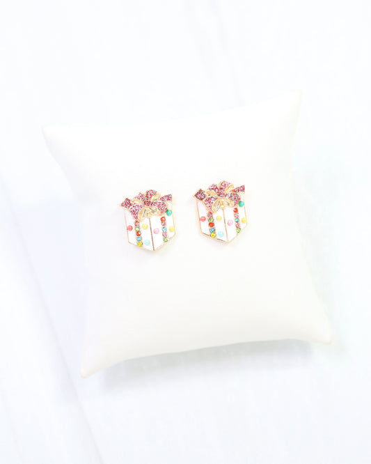 Pretty Present Stud Earring White