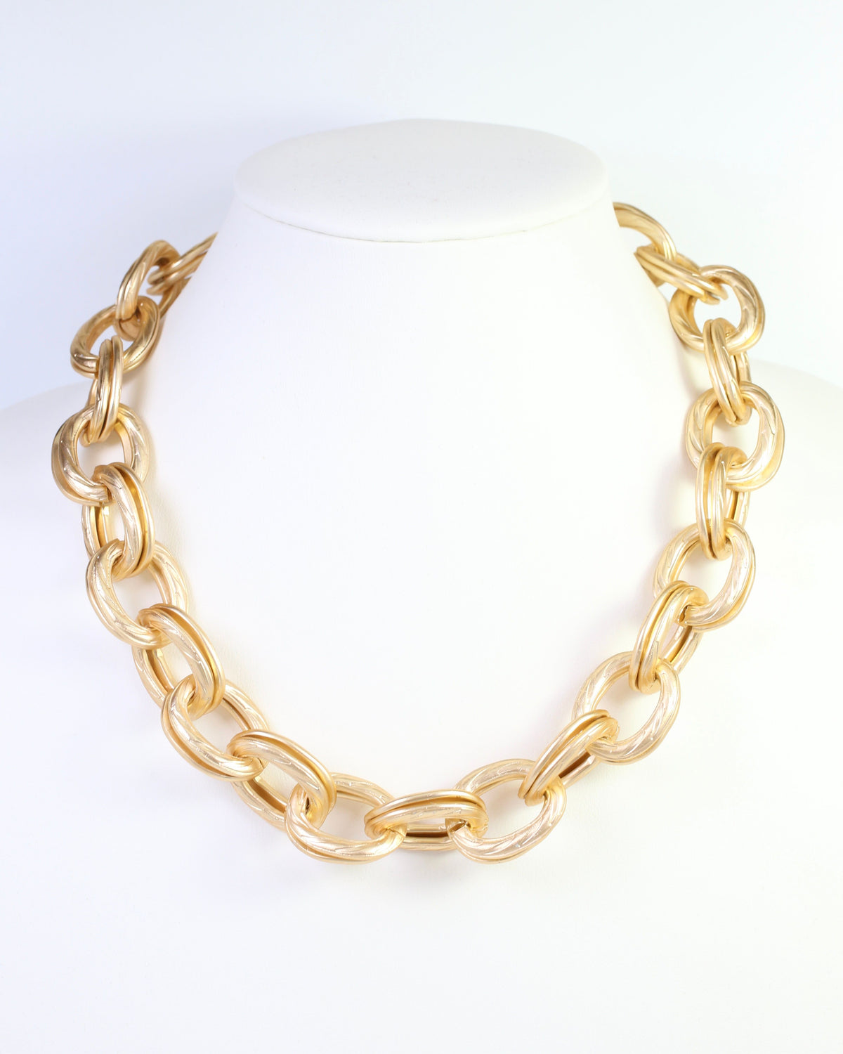 Londyn Double Link Necklace Matte Gold