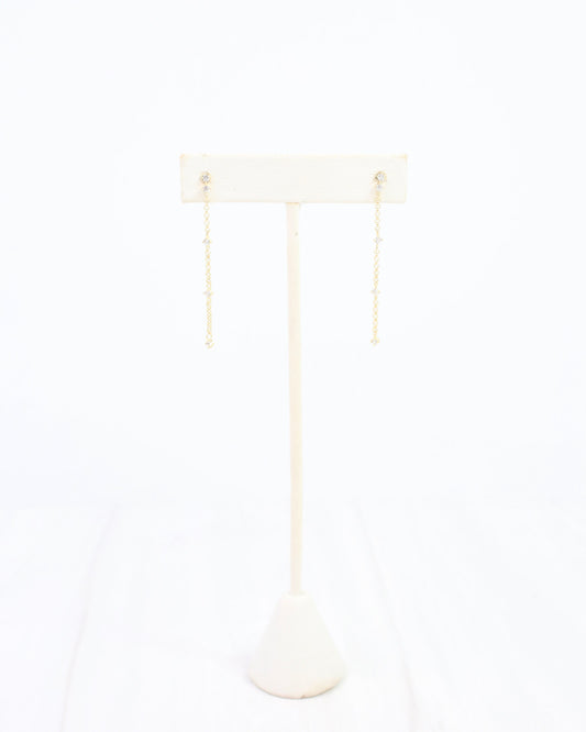 Jimmy K CZ Linear Drop Earring WR Gold