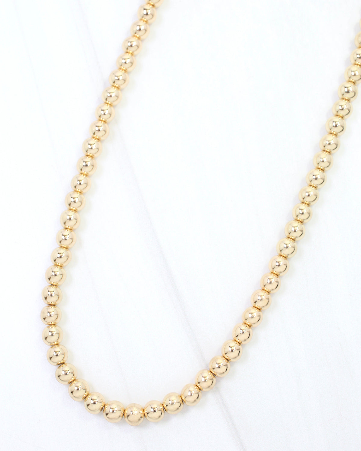 Bimini 7mm Bead Necklace Gold