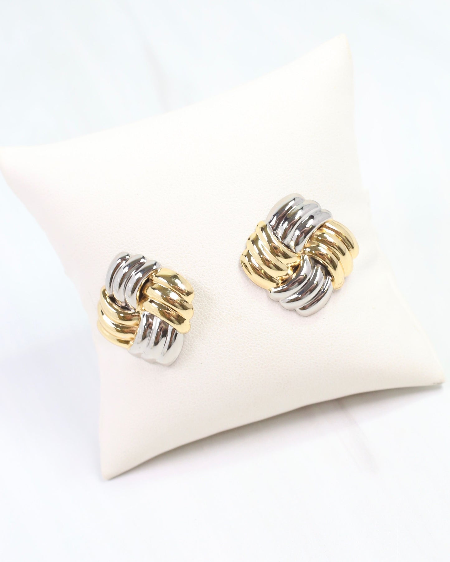 Maury Textured Post Earring Gold Silver