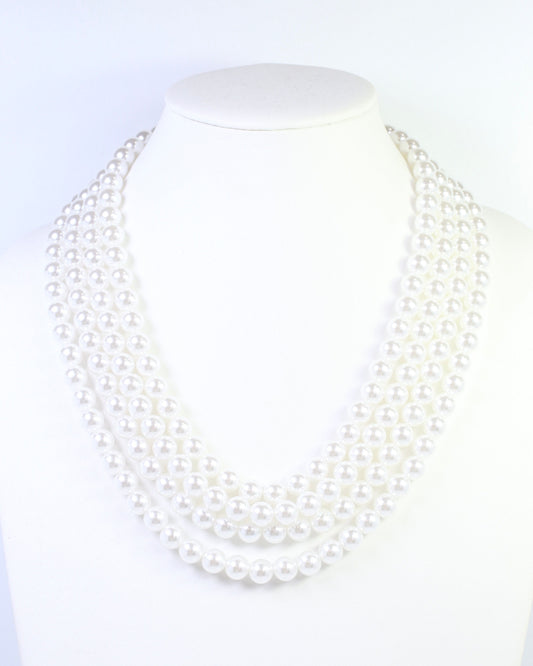 Micah Beaded Buckle Necklace Pearl