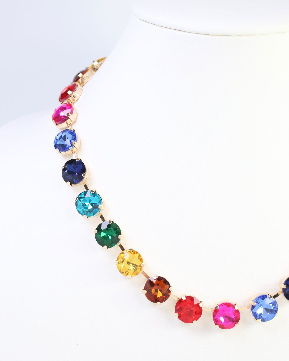 Roxanne Rhinestone Necklace Dark Multi