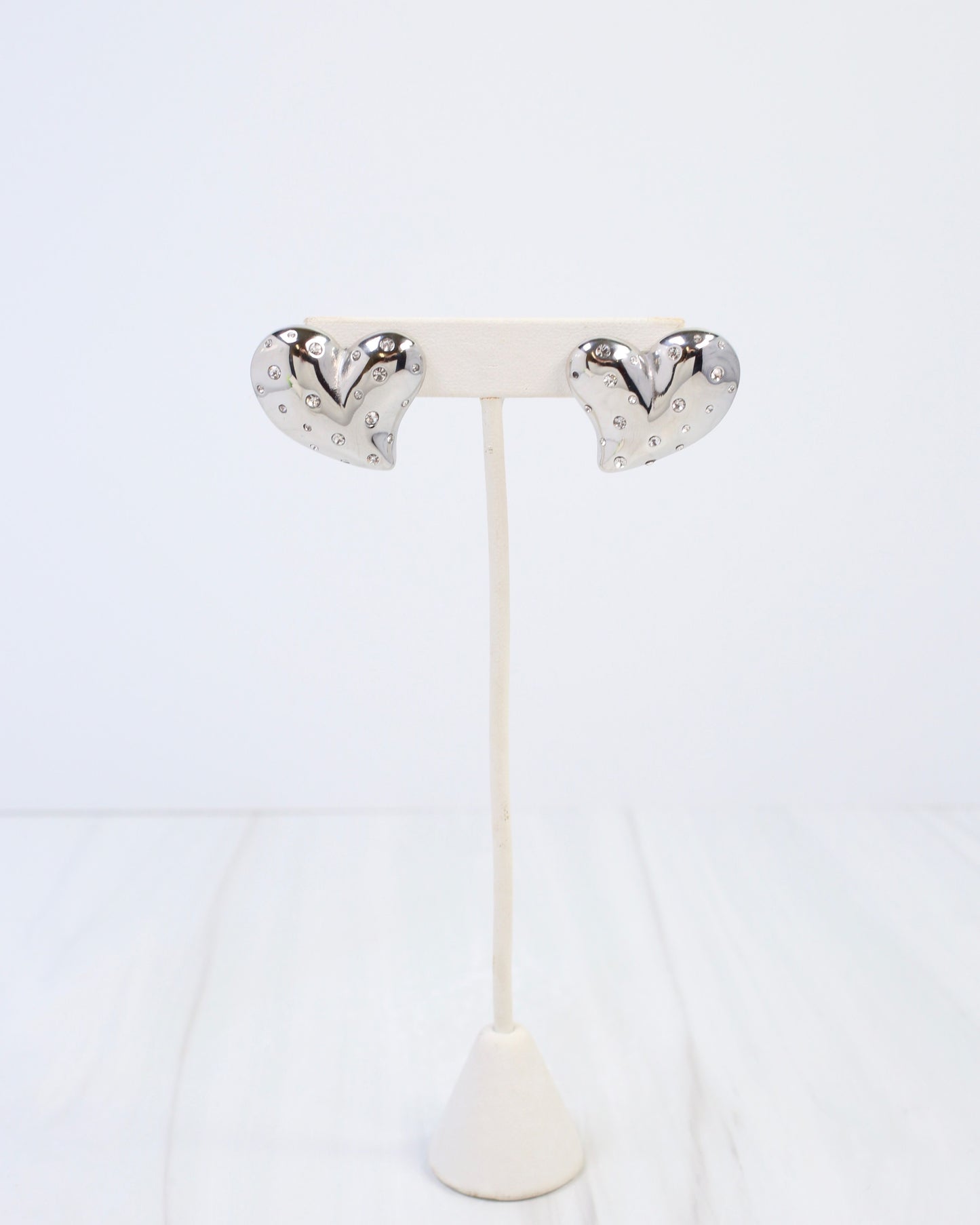 Sweetie CZ Embellished Heart Earring Silver