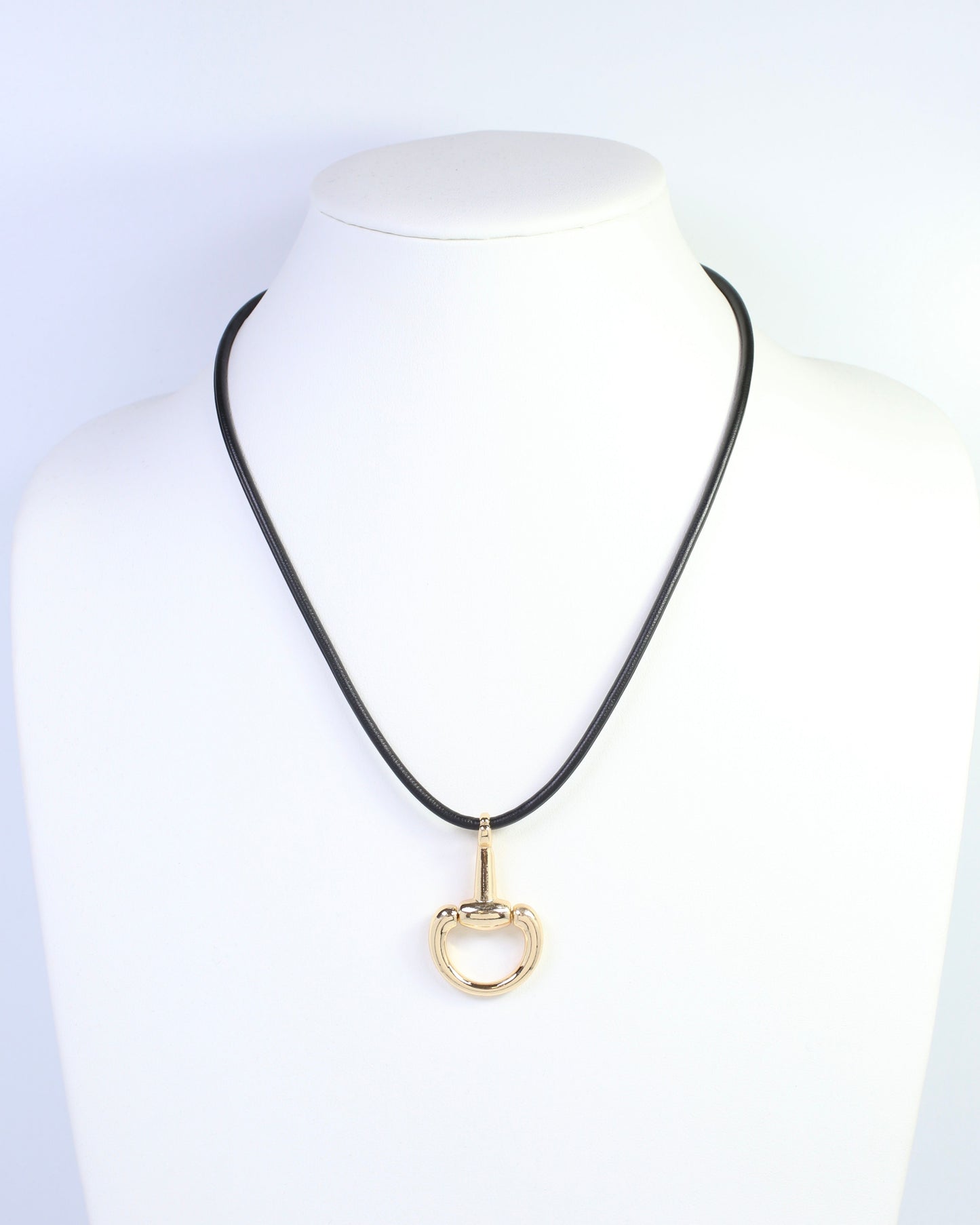Finley Horsebit Cord Necklace Black