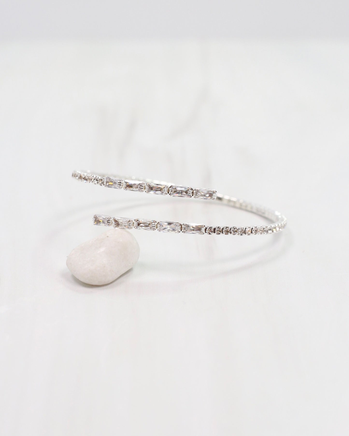 Hoover CZ Stretch Bracelet Silver