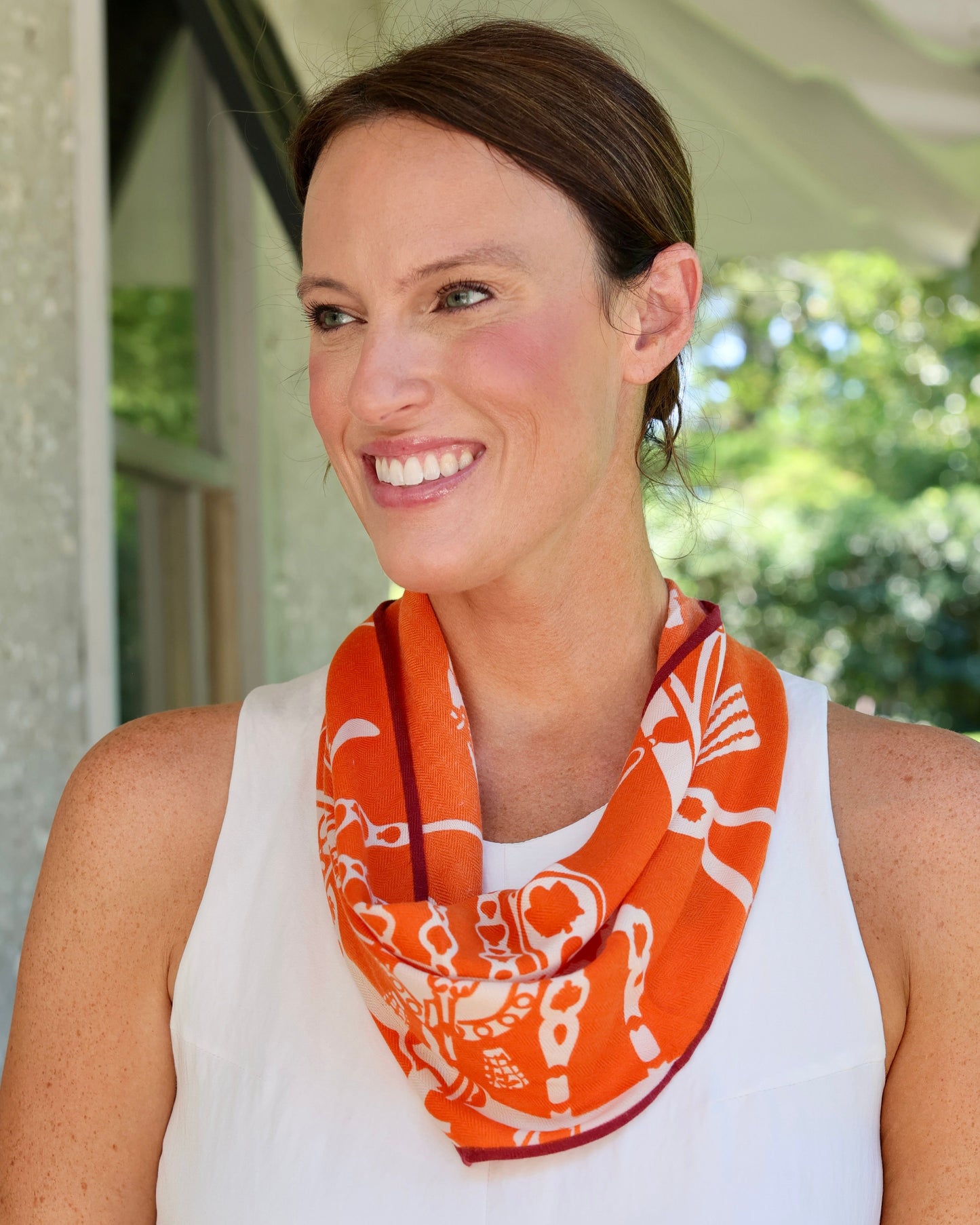 Buckle Print Scarf Orange