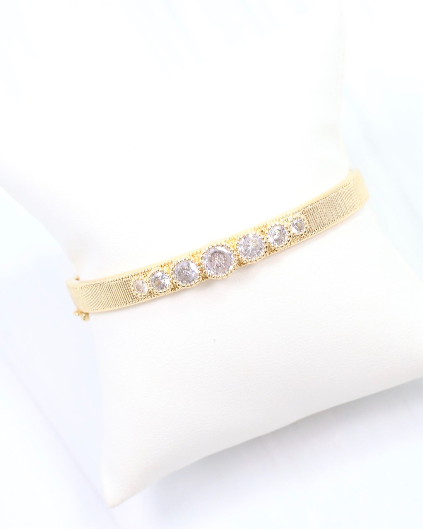 Toni Textured CZ Cuff Bracelet Gold