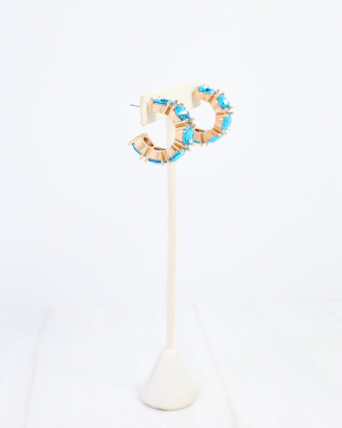 Roxanne Rhinestone Hoop Earring Turquoise